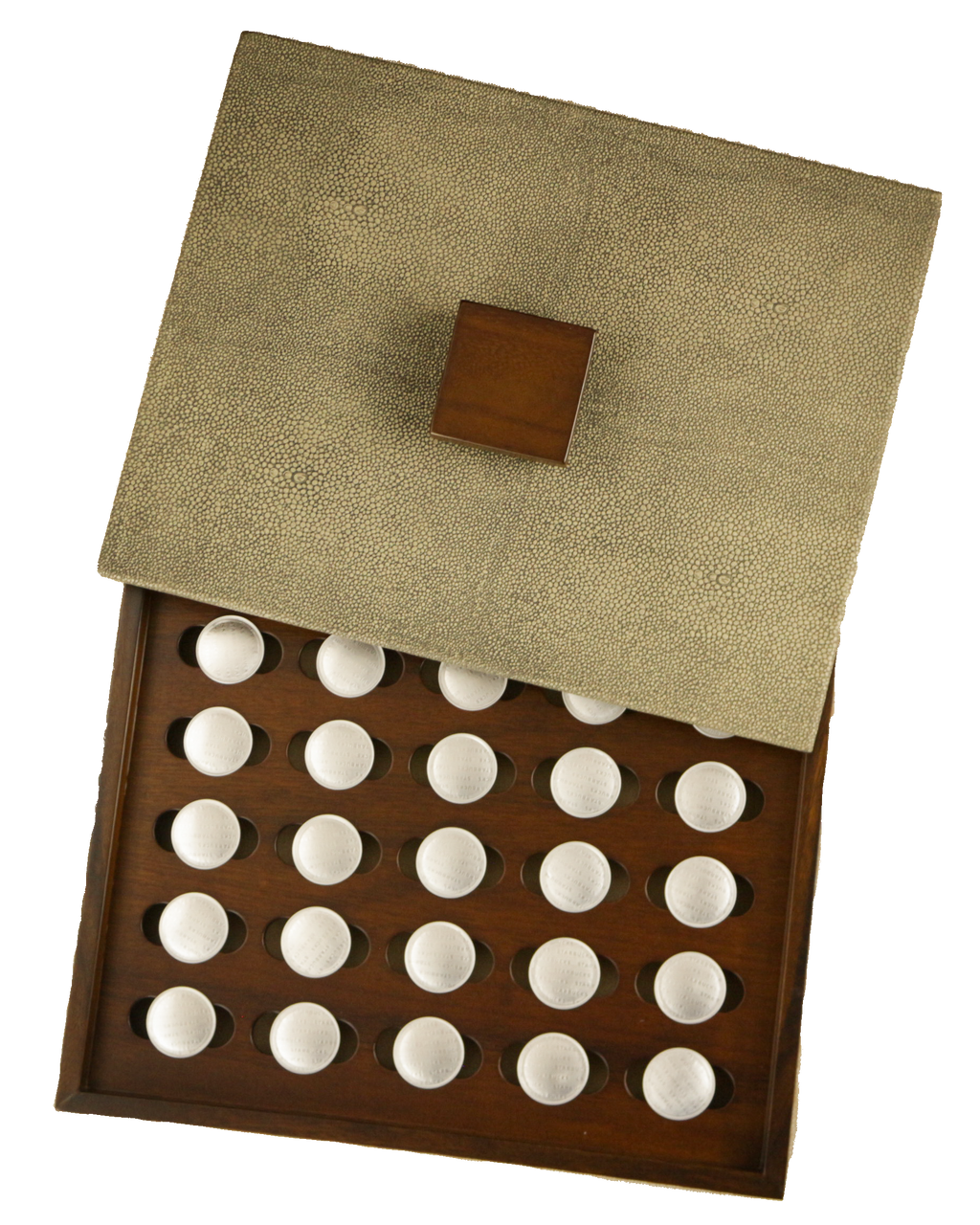 Caja para cápsulas de café/ Piel natural  acabado mantarraya