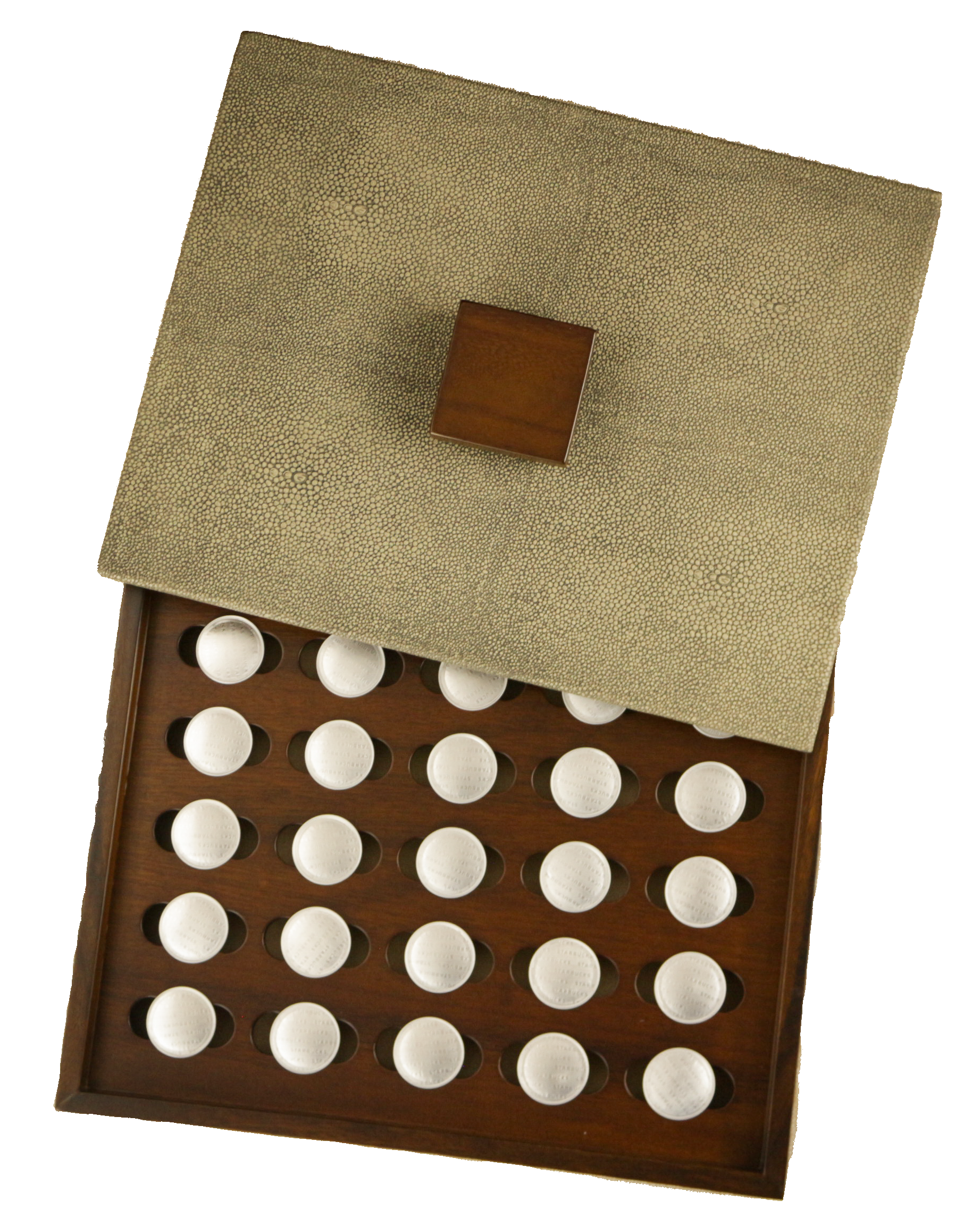 Caja para cápsulas de café/ Piel natural  acabado mantarraya