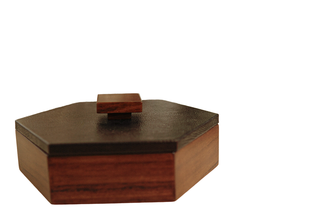 Caja decorativa hexagonal Curpiel Sintética