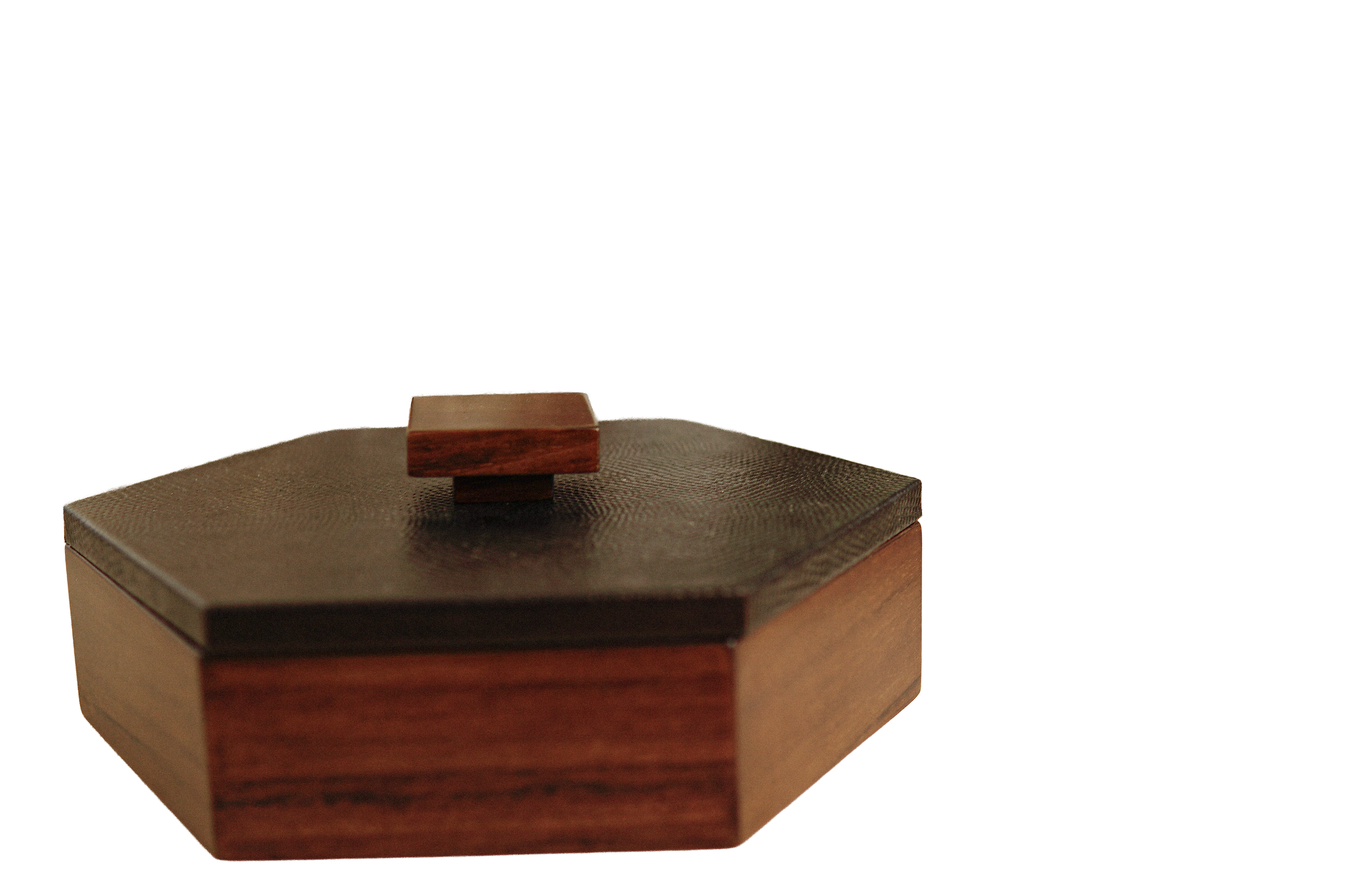 Caja decorativa hexagonal Curpiel Sintética
