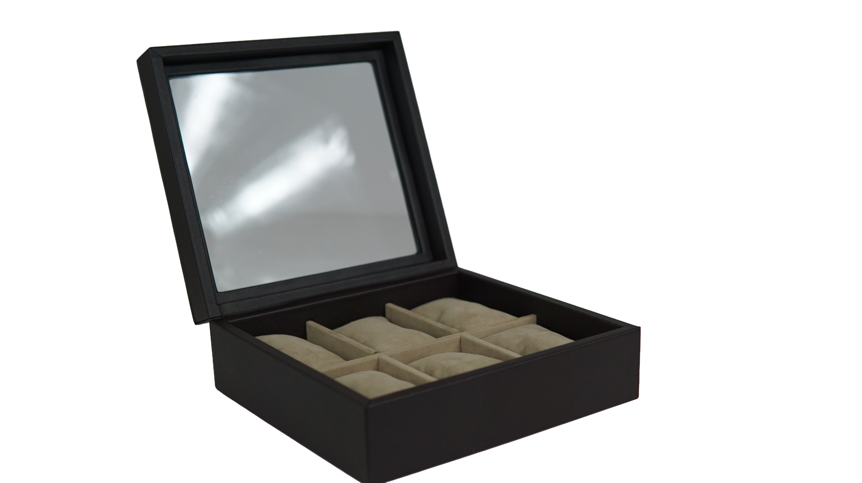 Caja para relojes con vidrio- Curpiel Sintética