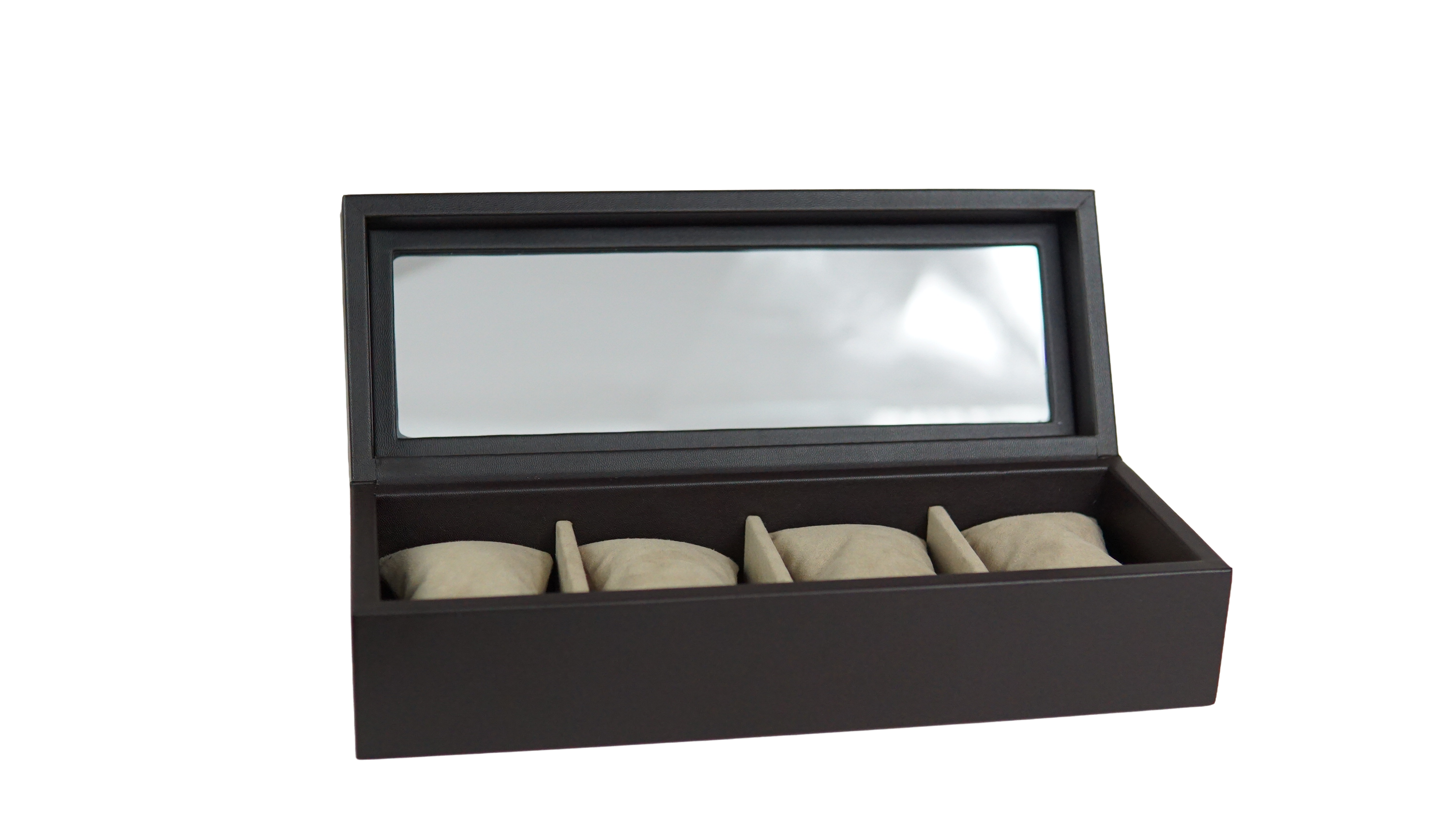 Caja para relojes con vidrio- Curpiel Sintética