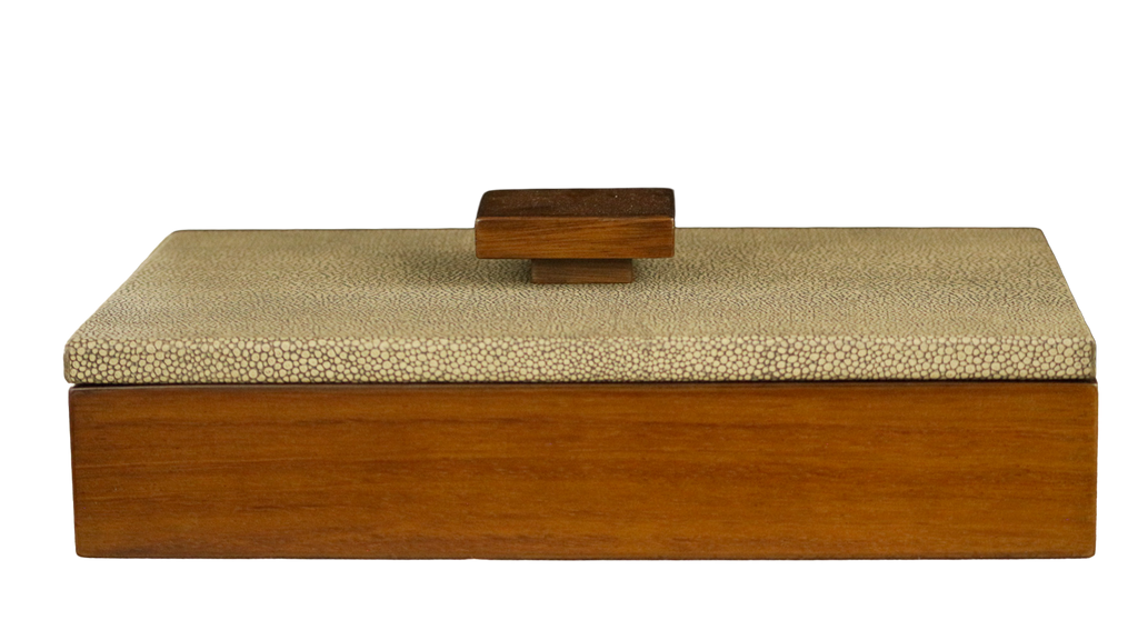 Cajas Decorativas Piel Natural Acabado Mantarraya