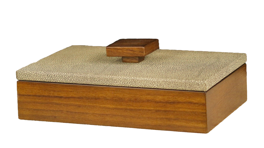 Cajas Decorativas Piel Natural Acabado Mantarraya