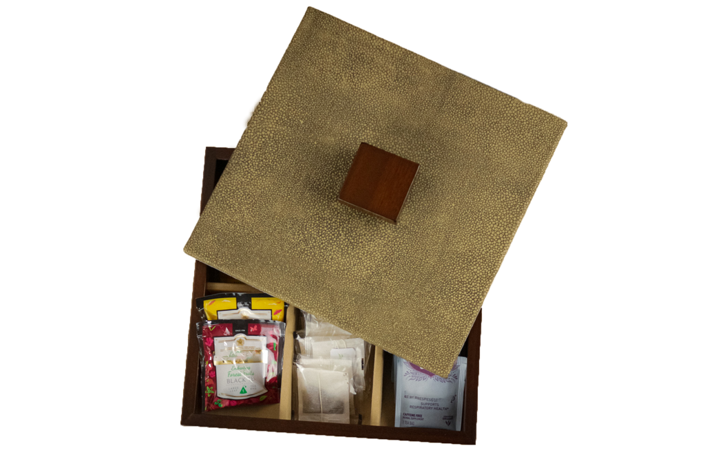 Caja para té Piel Natural acabado Mantarraya