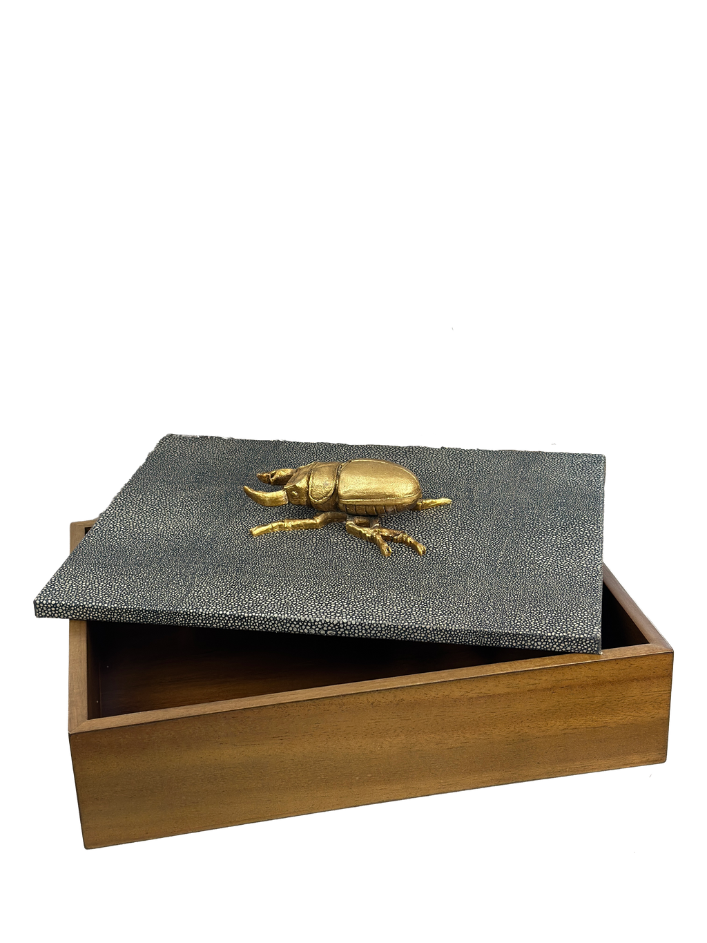 Caja decorativa con Bicho Piel natural acabado mantarraya