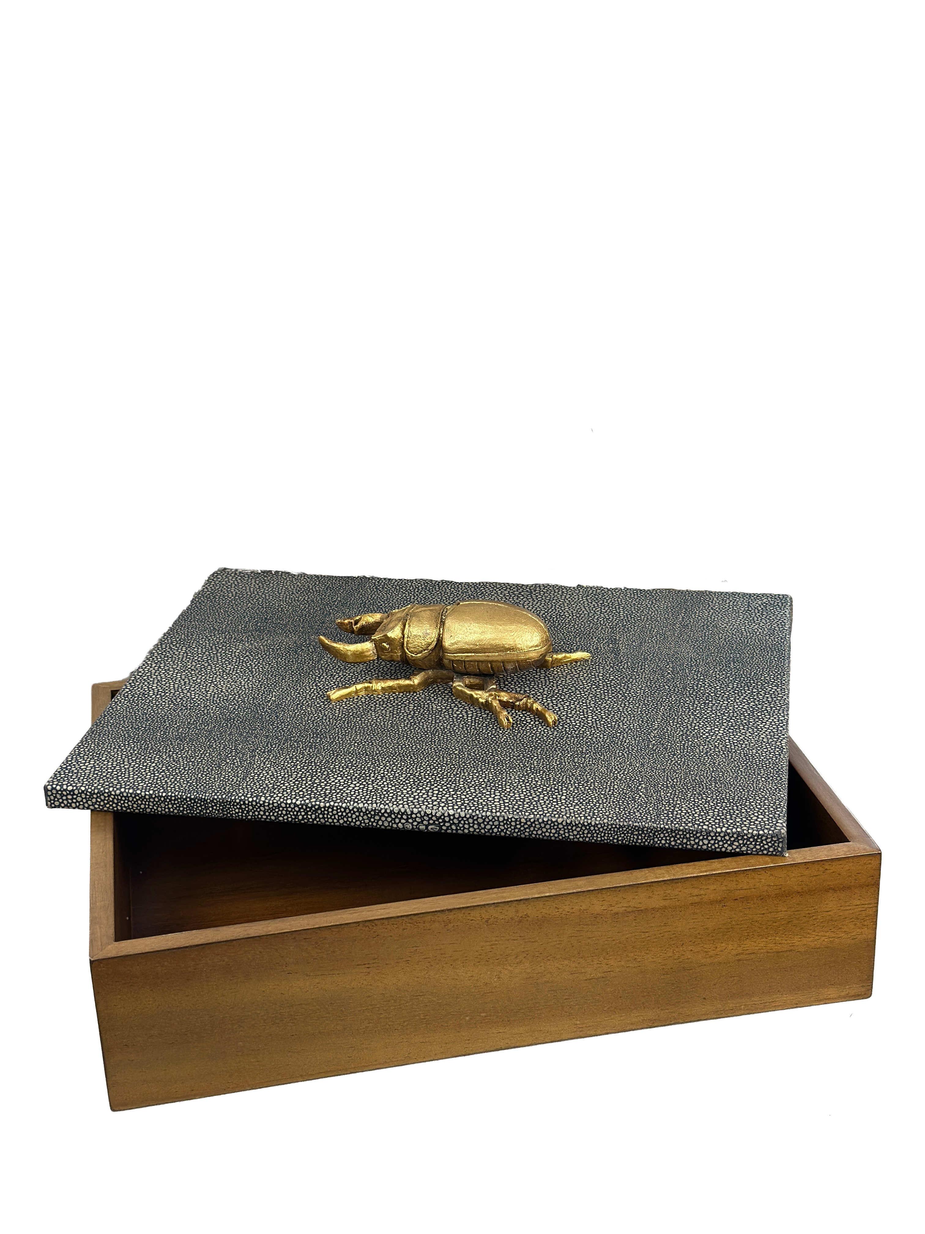 Caja decorativa con Bicho Piel natural acabado mantarraya