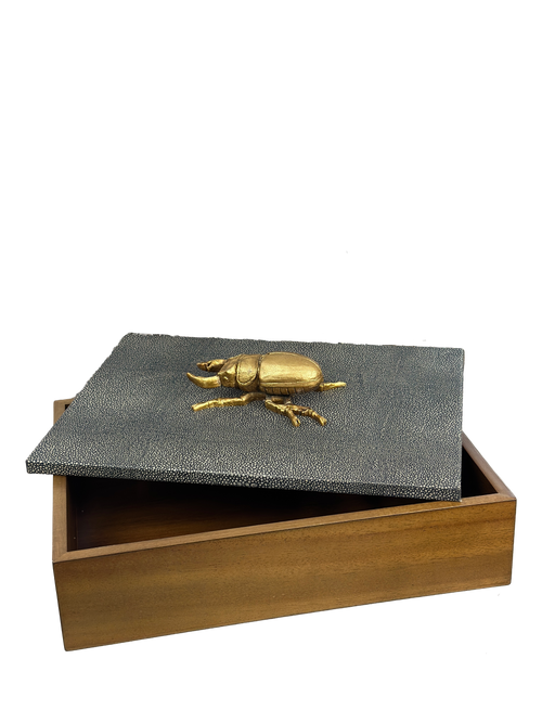 Caja decorativa con Bicho Piel natural acabado mantarraya