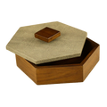 Caja decorativa hexagonal Piel Natural acabado Mantarraya